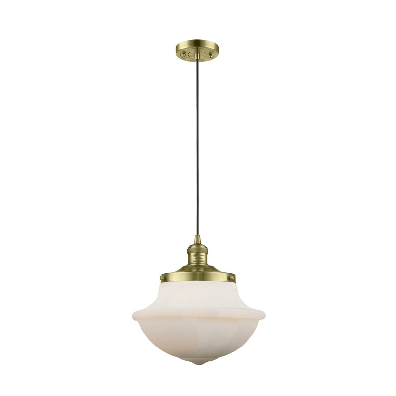 Blanding 1 - Light Single Pendant, Oil Rubbed Bronze, White