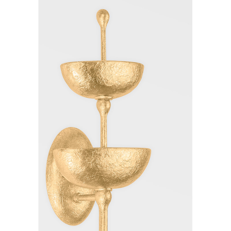 Aura 6 Light Wall Sconce, Vintage Gold Leaf