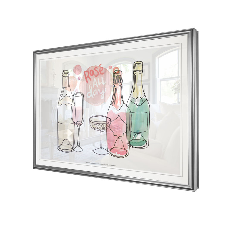 « champagne-voeux ii », impression, H 20 po x l 24 po x P 1,5 po, Cadre argenté
