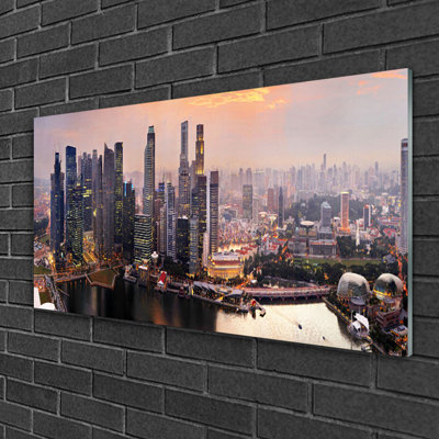 Houses City - Unframed Photograph on Glass