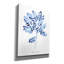  «Indigo Botanical 12» par Jean Plout, art mural sur toile, 12 po x 16 po
