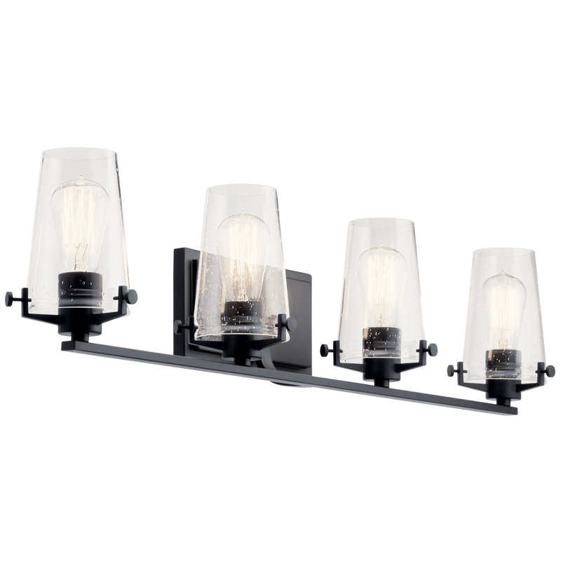 Éclairage pour salle de bain 4 lumières Viran, Noir