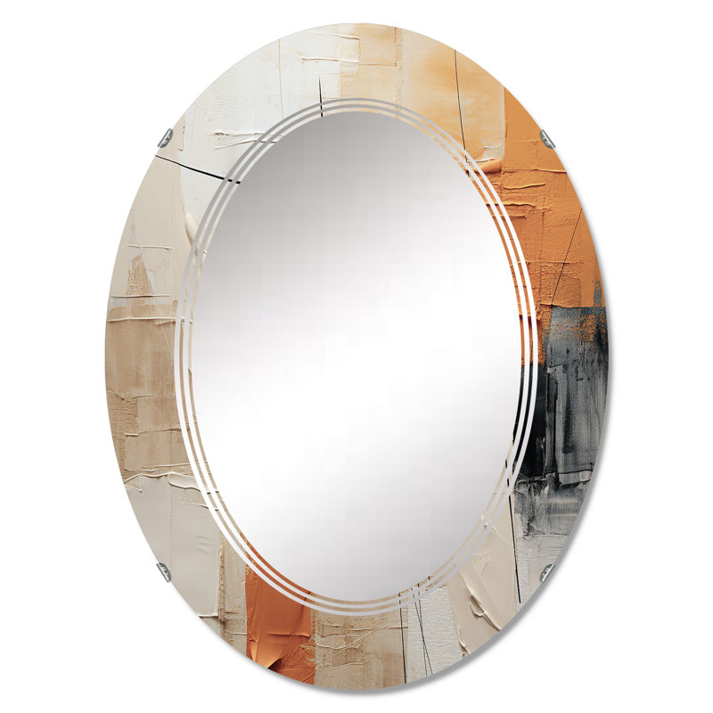 Halmstea - Miroir mural moderne ovale, 30 po x 20 po