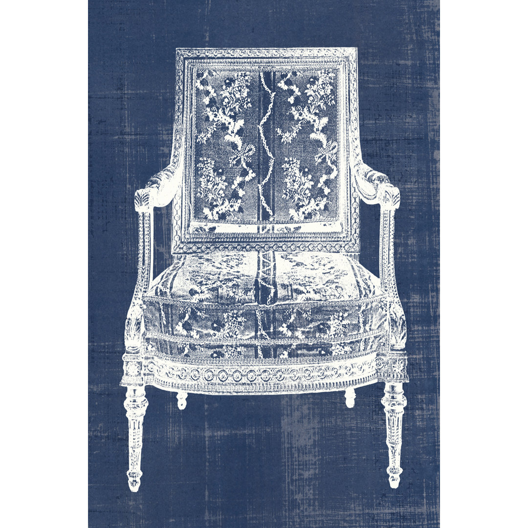 Leinwandbild Antique Chair Blueprint VI