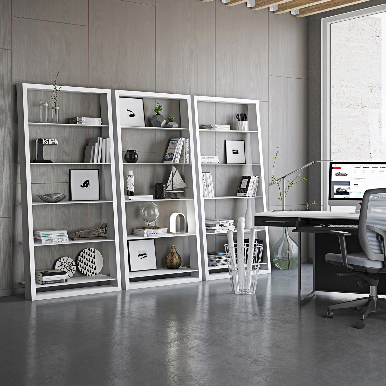 Eileen Blanc 34" Bookcase, Satin White