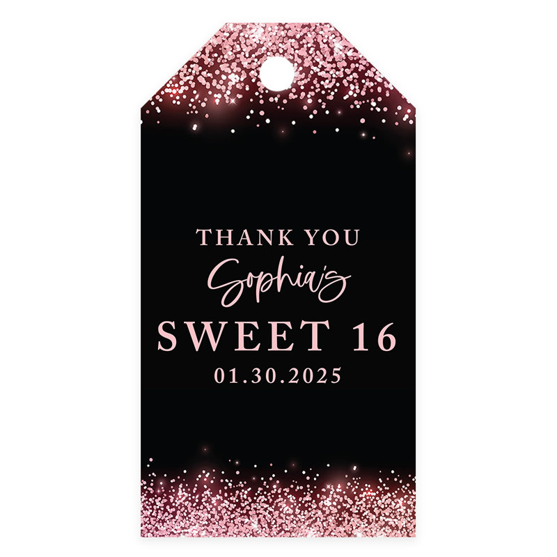 Étiquettes de cadeau personnalisables personnalisables Sweet 16