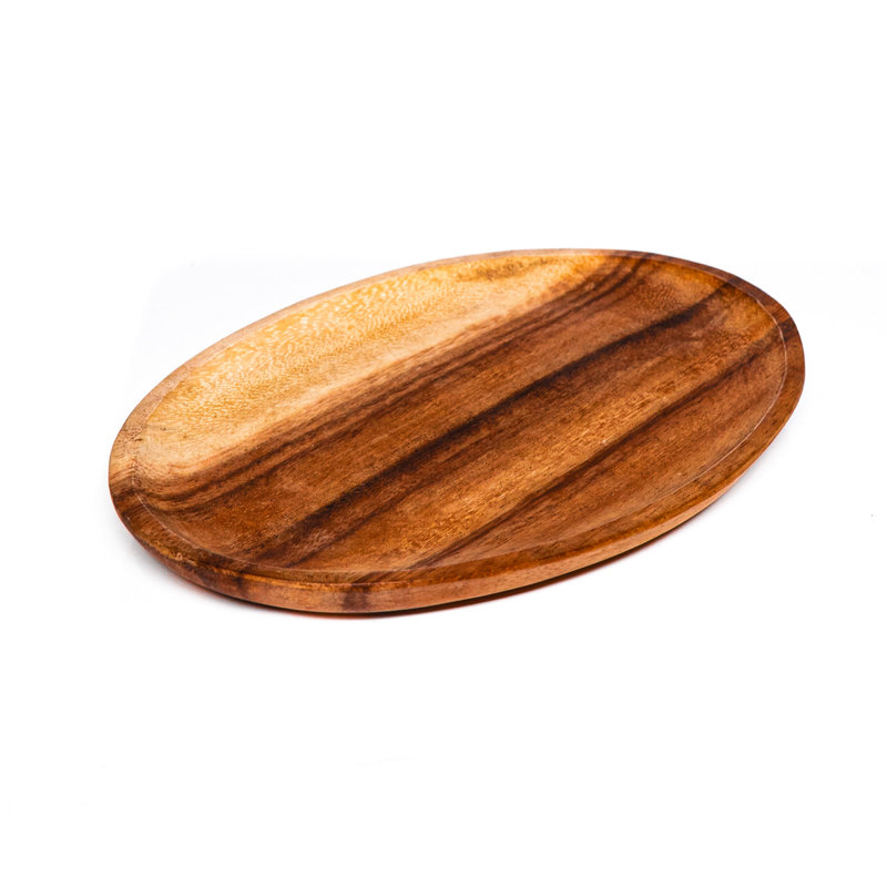 Ensemble de 2 plaques ovales en bois d'acacia