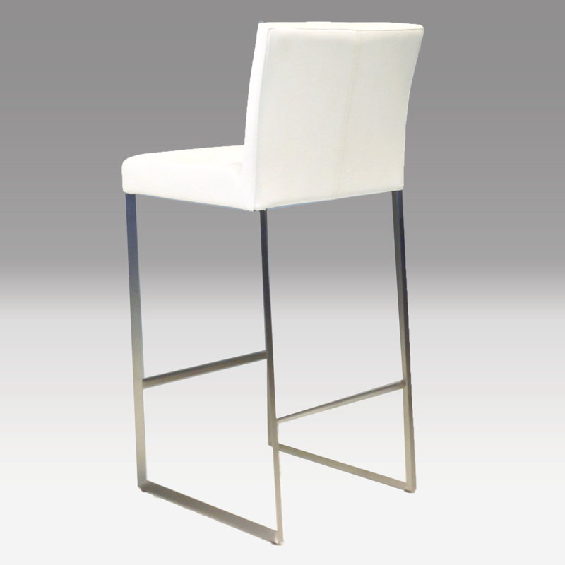 Tate Upholstered Counter Stool, White, Counter Stool (26" Seat Height)