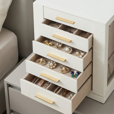 Boîte à bijoux avec 5 tiroirs