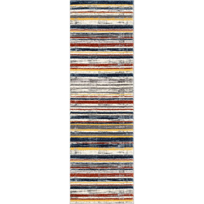 Leona Striped Synthetic Area Rug