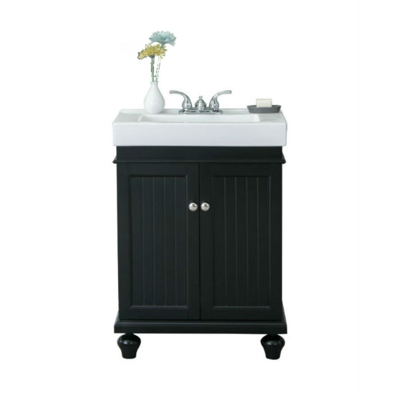 Ensemble de meuble-lavabo simple 24 po Gerharda, Espresso noir