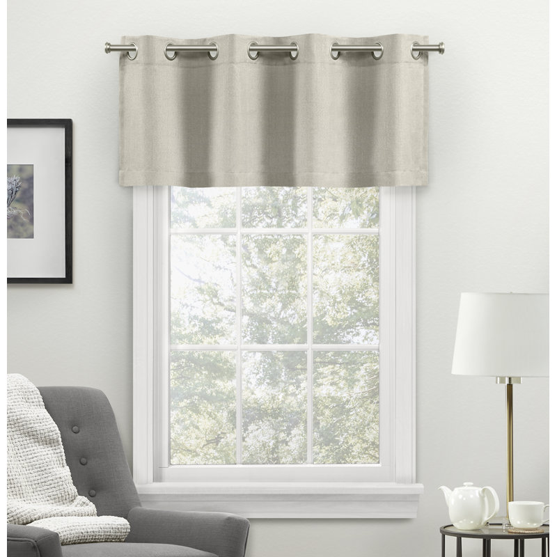 Jianyu Solid Colour Tailored 54'' W Window Valance, Natural