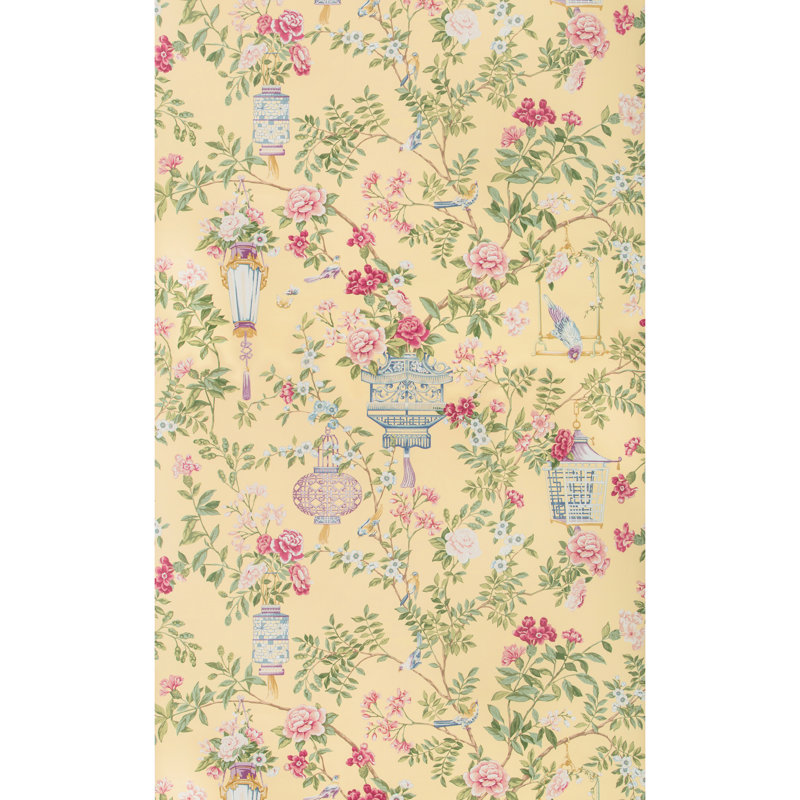 Summer Palace Jardin Fleuri 26.28' L x 53.54" W Wallpaper Roll, Sun