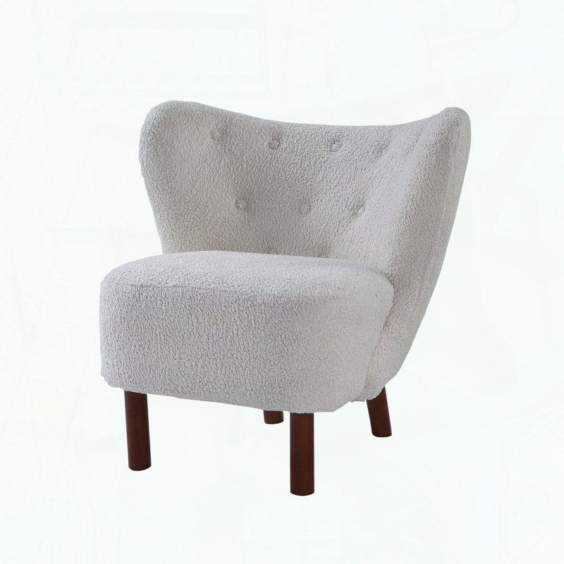 Teddy Sherpa Accent Chair with Wingback Design
