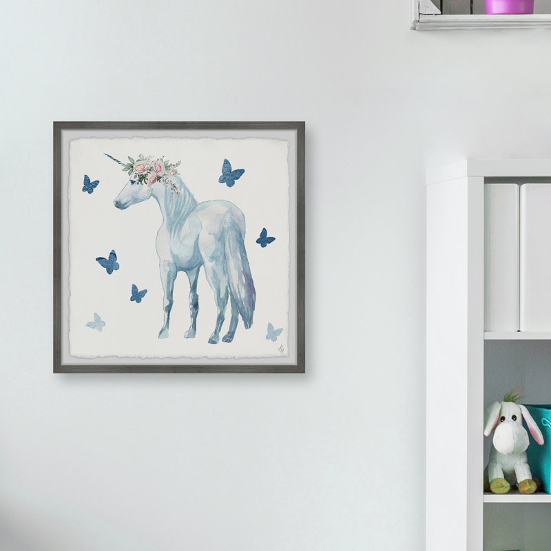 «Norborne Magical White Unicorn», reproduction encadrée, H 18 po x l 18 po