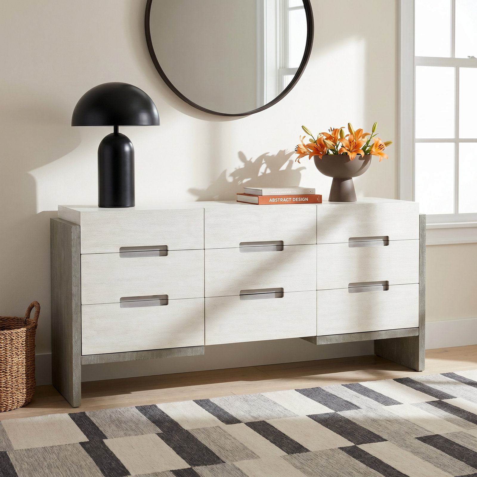 Foundations 9 - Drawer Dresser, Linen/Light Shale
