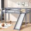 Lit simple mezzanine bas avec glissade, échelle et garde-corps de sécurité-1147019319