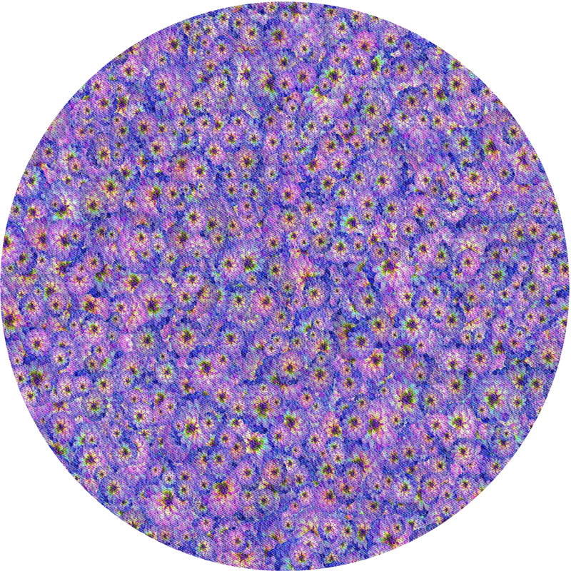 Tapis mauve/rose à tisser électrique, Rond 6 pi