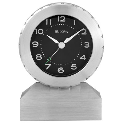 890FCF684D8E4D5596D175A8AA737110 Zeus Aluminum Silent Sweep Tabletop Clock