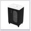 Meuble-lavabo de 20 po avec lavabo, meuble-lavabo avec tablette à deux niveaux, tablette réglable, bois massif et panneau de fibres à densité moyenne, noir