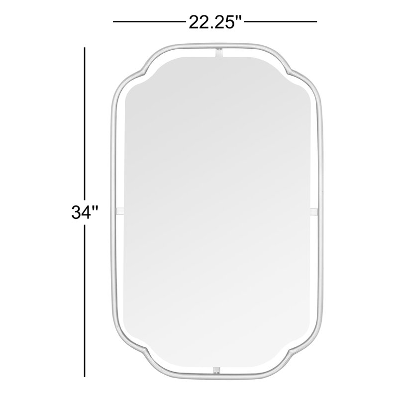 Sebastian Wall Mirorr, Matte Black, 34" H x 22.25" W