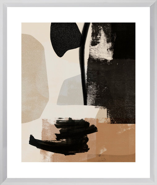 Arrangement IV Abstract 1 Piece Single Picture Frame Wall Art, 164.592 cm H x 136.652 cm W, Matt White