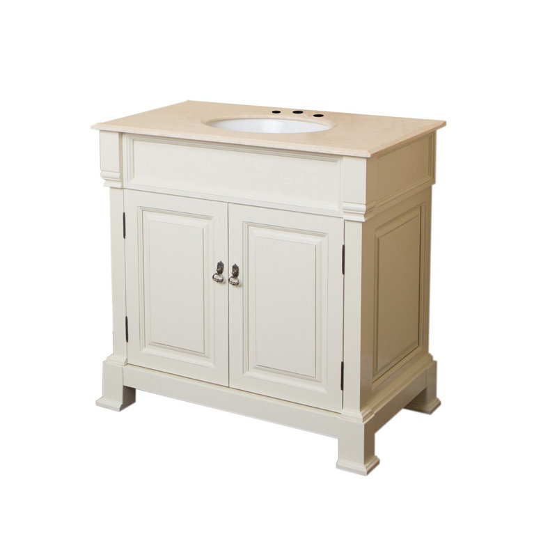 Ensemble de meuble-lavabo simple 36 po Lozada, Crème / Blanc