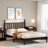 King Size Wood Platform Bed With Gourd Shaped Headboard, Retro Style And Sturdy Wooden Slat Support For Comfortable Sleep-1049822681-812727743