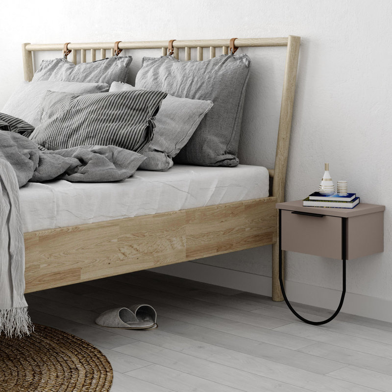 Yandi 12.96'' W Nightstand, Light Mocha