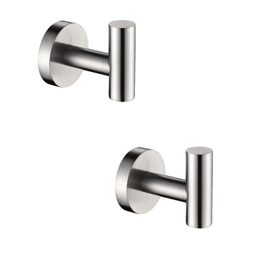 2 Pieces Towel Hook Stainless Steel Brushed Nickel Wall Mounted Rustproof Scratch Resistant