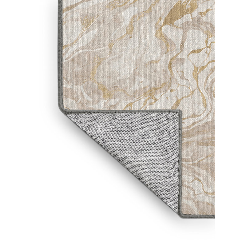 Machine Washable Gray Area Rug, Square 5'