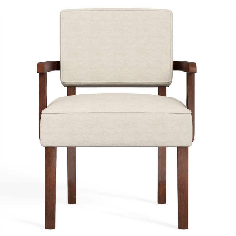 Fauteuil d'appoint Naethan, Velours blanc
