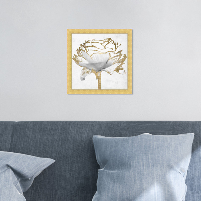 Art graphique, Cadre doré, H 14 po x l 14 po