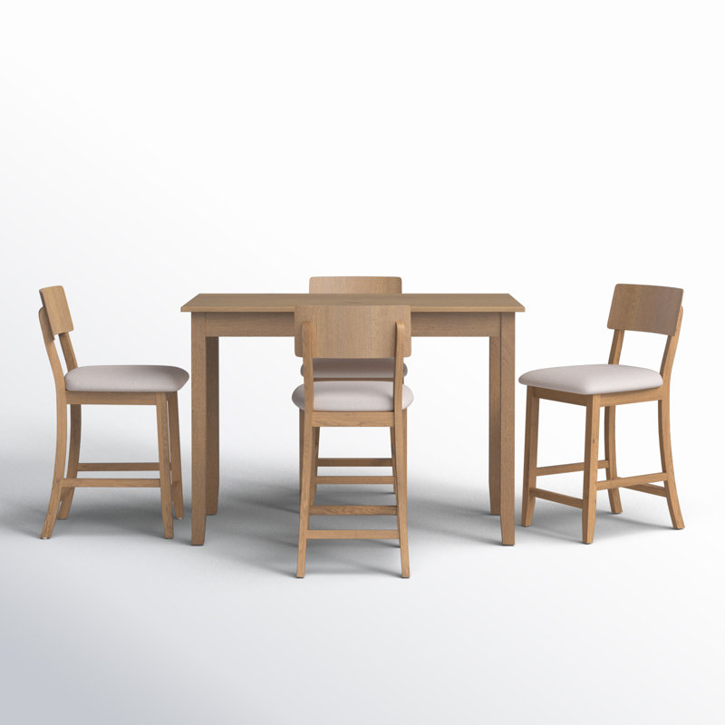 Entwistle 4 - Person Four Leg Dining Set, Greywash