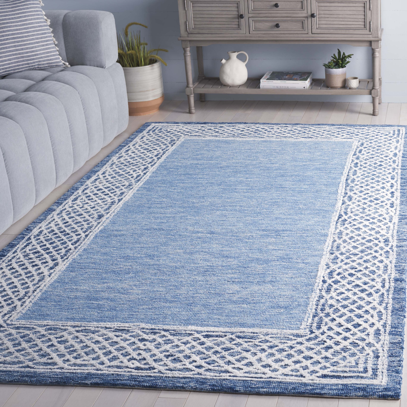 Hand-Tufted Geometric Wool Rug, Rectangle 5' x 8'