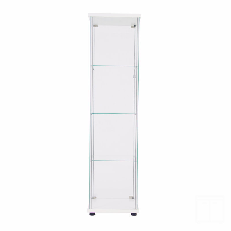 Vitrine à une porte avec 4 tablettes, Blanc