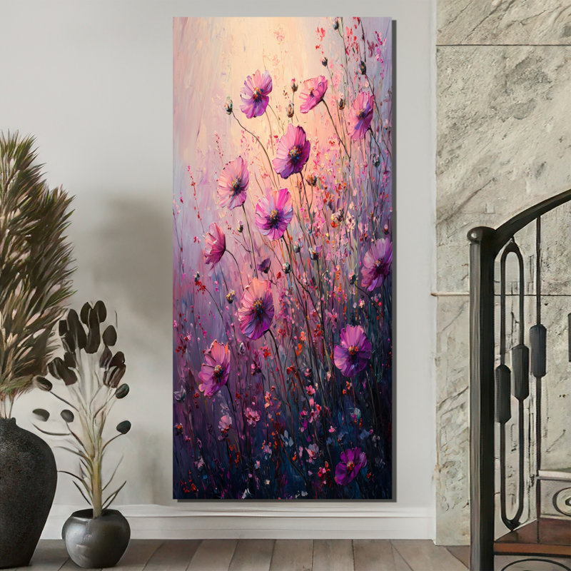 Barry - salon d'art mural floral, H 60 po x l 28 po, Toile tendue, Ne s’applique pas