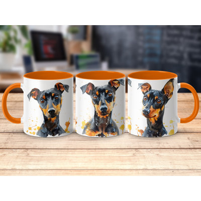 Watercolor Miniature Pinscher Design 11oz Coffee Mug