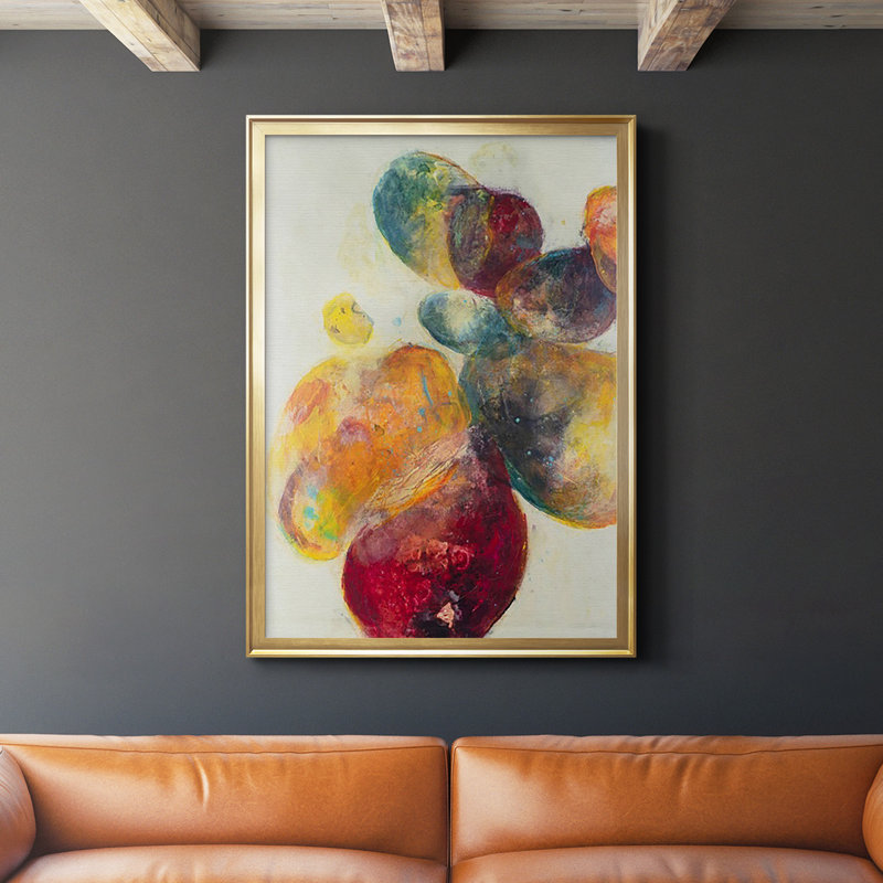 Earthy Fragments II, peinture sur papier encadrée, Or, H 30,5 po x l 22,5 po x P 1 po
