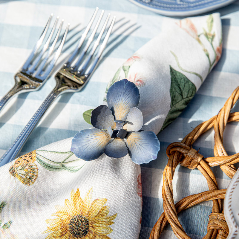 Meadow Walk Iris Napkin Ring - Chambray