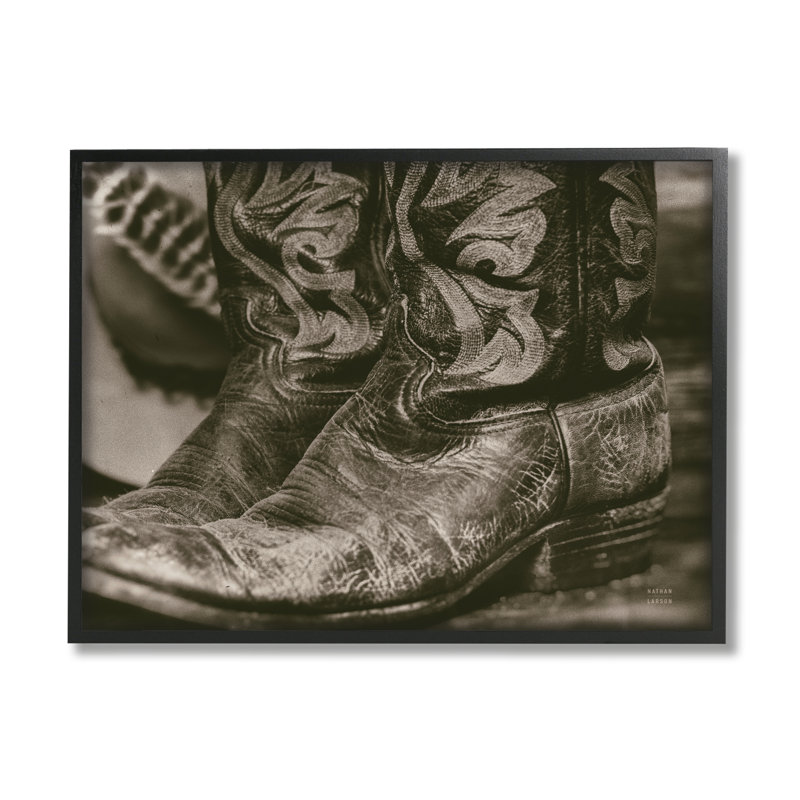 «Stupell Industries Cowboy bottes», reproduction d'art sur toile par Nathan Larson, H 11 po x l 14 po x P 1,5 po