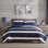 Ensemble de courtepointe réversible en coton bleu Nautica Wesley