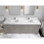 84 po Cambridge X P 22 po Meuble-lavabo double en D gris peau d'éléphant avec bordure en quartz blanc-108979152