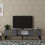 Meuble télé moderne avec anthracite et or 59,1 po x 17,6 po x 11,6 po | 100% panneau de particules enduit de mélamine, épaisseur: 0,7 pouce | Conception élégante pour le salon et les espaces de divertissement, durable et élégante-665562147