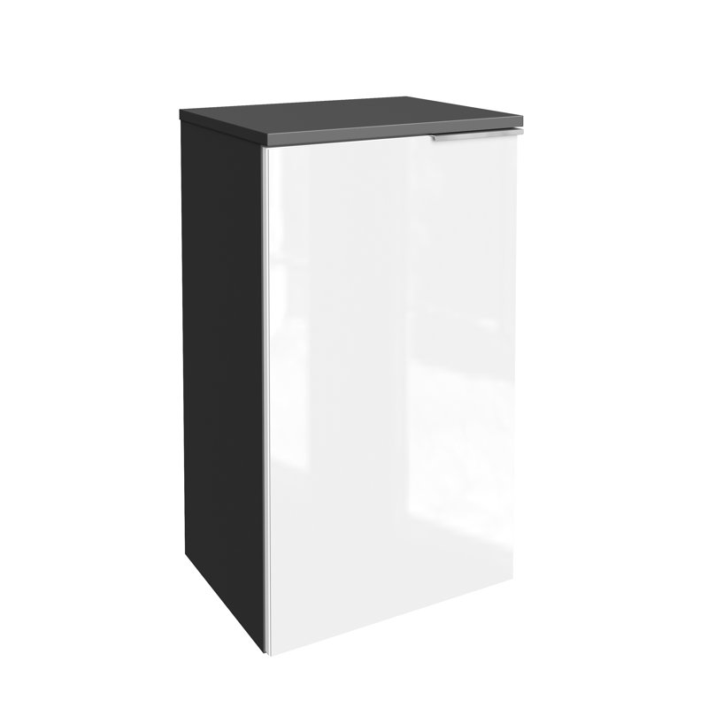Kara Wall Bathroom Cabinet, White/Anthracite, Left-hinged door
