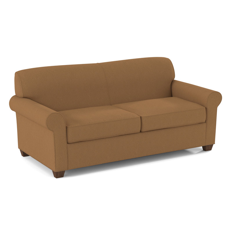 Finn Rolled Arm Sofa with Reversible Cushions, Montana Walnut, Dillon Luggage, 34" H x 75" W x 36" D