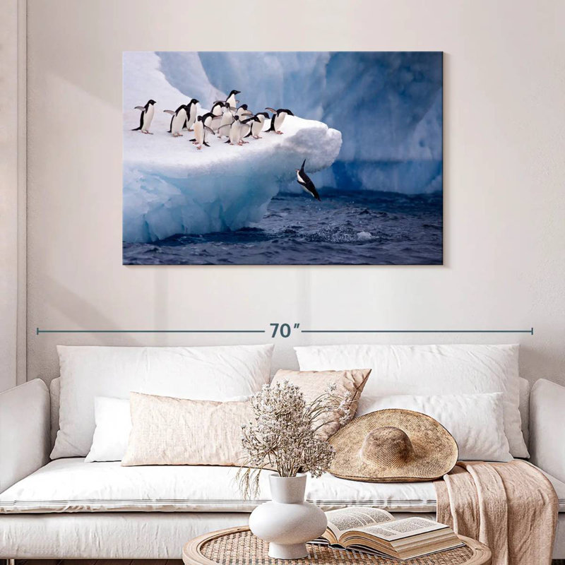 Penguins Brampt plongeant, H 30 po x l 45 po