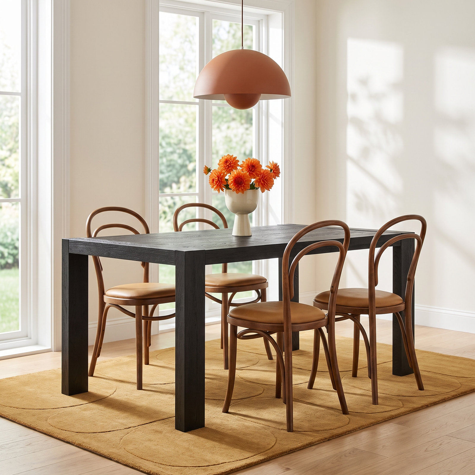 Yochanan 62" Oak Dining Table, Black