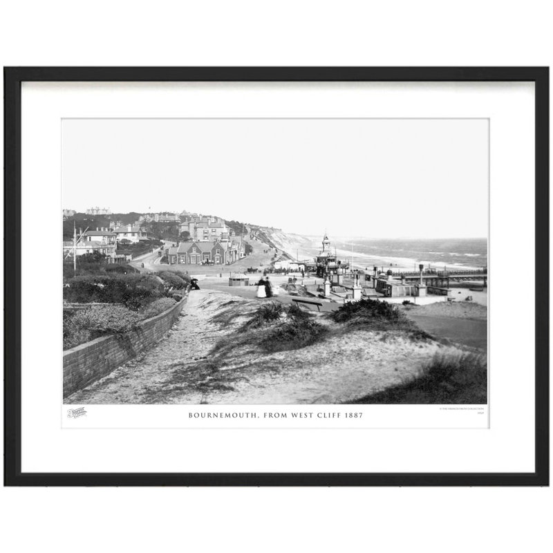 Bournemouth, From West Cliff 1887 by Francis Frith - Single Picture Frame Print, 60cm H x 80cm W x 2.3cm D