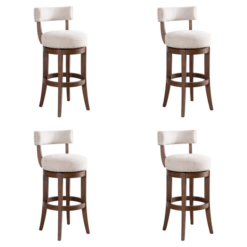 Tabouret de bar pivotant Granby, Chêne brun, 4, Tabouret de comptoir (siège d'une hauteur de 26 p